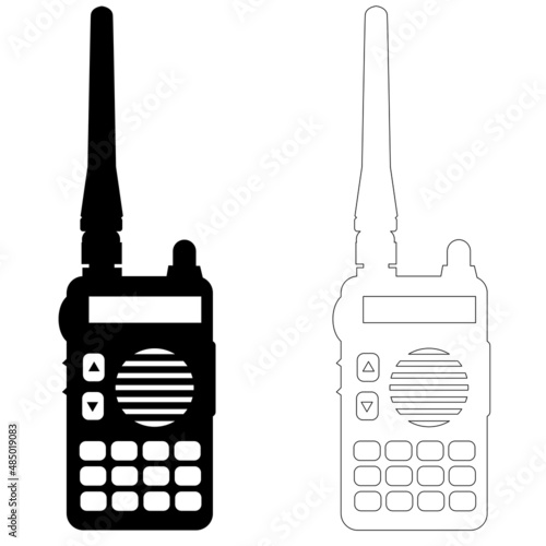 walkie talkie icon on white background. portable communication device sign. radio transceiver. two way radio symbol. flat style.