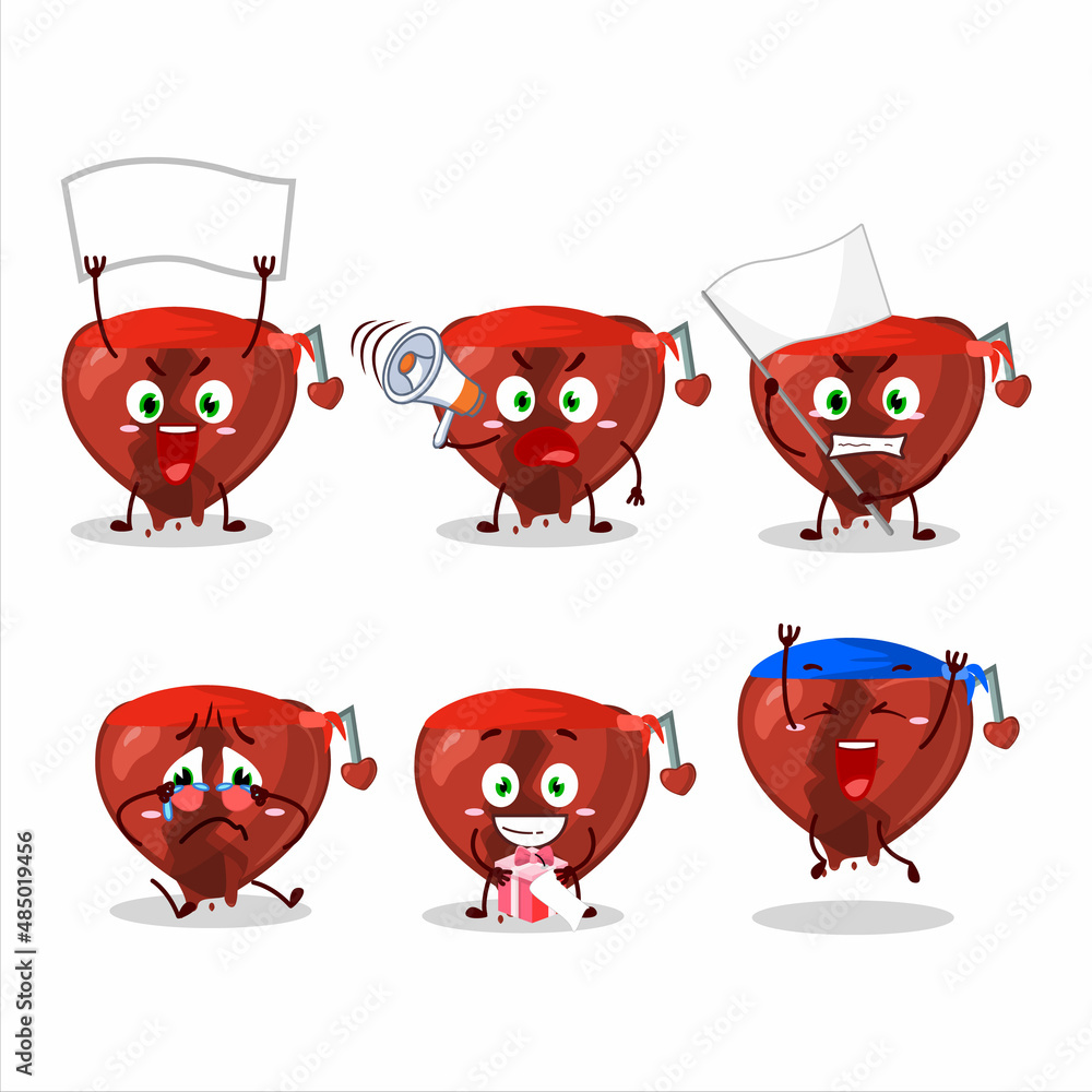 Mascot design style of broken heart love character as an attractive supporter