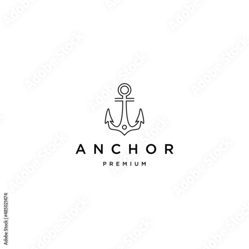 Ship wheel and anchor logo template