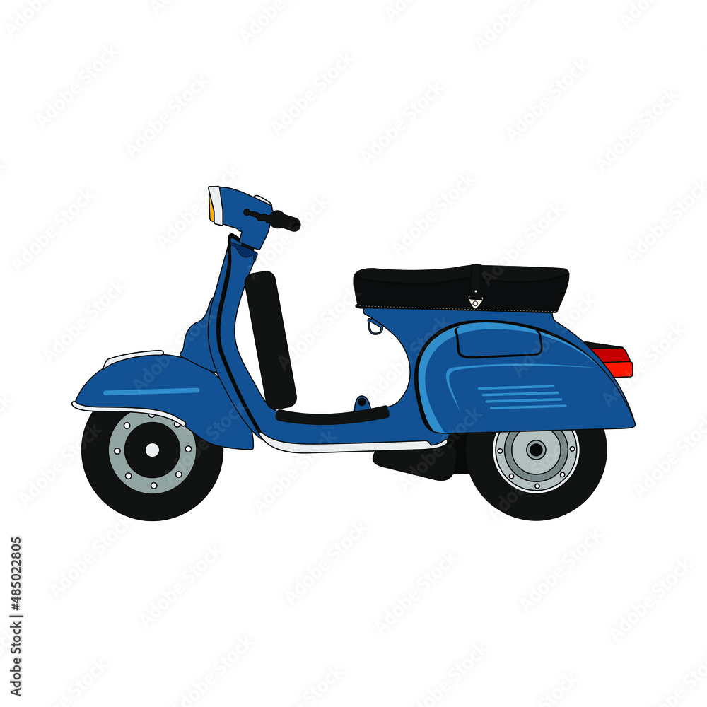 vintage scooter side view for illustration