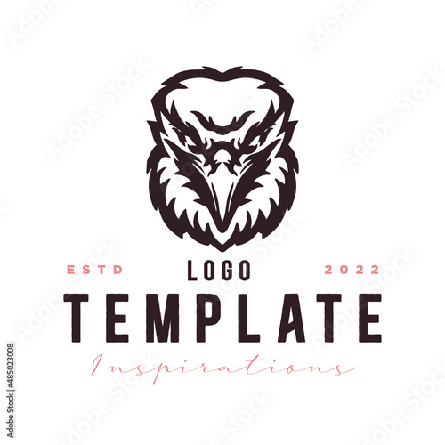Emblem, Eagle logo template. elegant eagle animal, for label, stamp, tattoo template, esport logo.