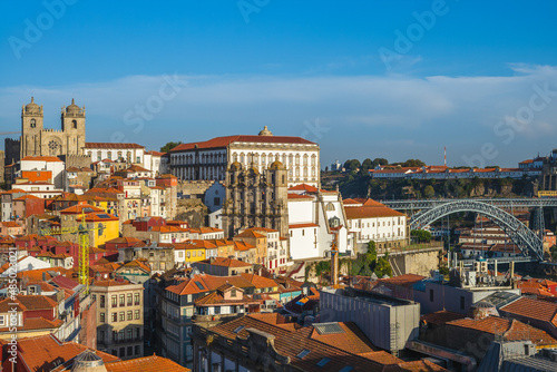 Skyline of Porto with Porto Cathedral in portugal
