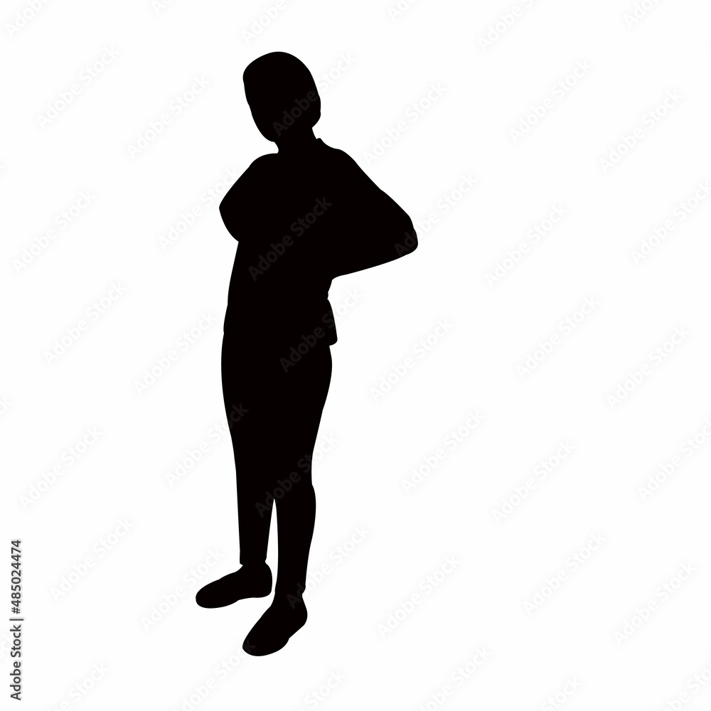 a young woman body silhouette vector