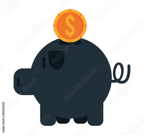 piggy savings with coin