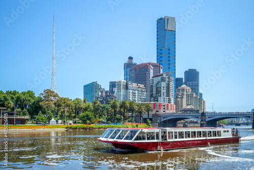 cruise on yarra river in melbourne, australia photo