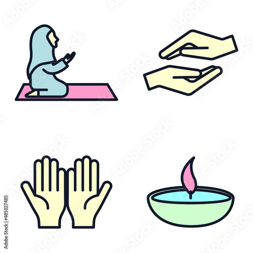 Popular Islamic. Ramadan Kareem elements set icon symbol template for graphic and web design collection logo vector illustration