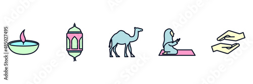 Popular Islamic. Ramadan Kareem elements set icon symbol template for graphic and web design collection logo vector illustration