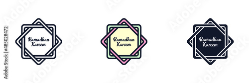 Ramadan Kareem, Eid Mubarak icon symbol template for graphic and web design collection logo vector illustration