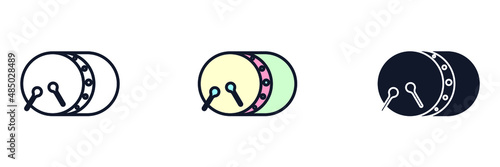 Drum mosque icon symbol template for graphic and web design collection logo vector illustration