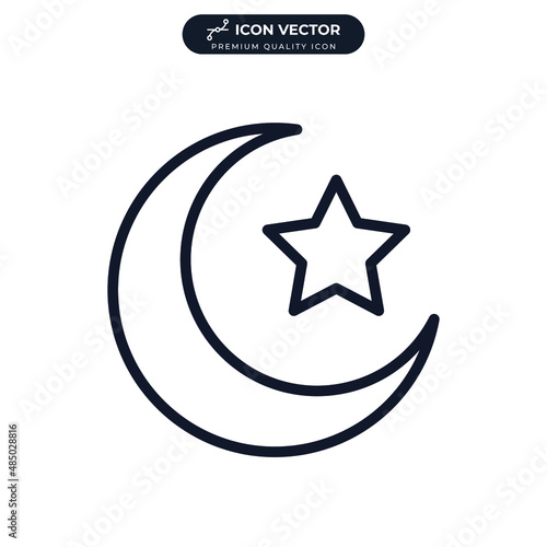 Stars and moon islamic icon symbol template for graphic and web design collection logo vector illustration