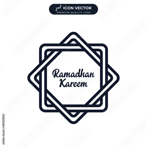 Ramadan Kareem, Eid Mubarak icon symbol template for graphic and web design collection logo vector illustration