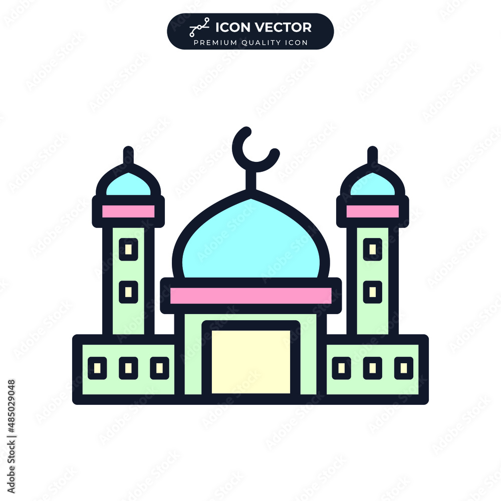 Mosque icon symbol template for graphic and web design collection logo vector illustration