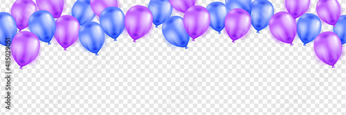 Canvastavla Happy birthday background design with realistic balloons