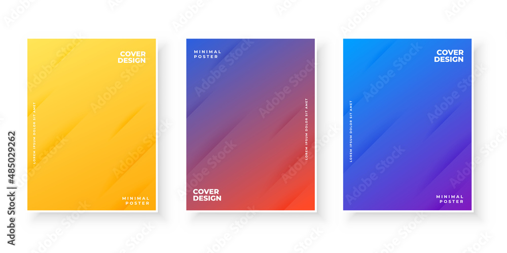 Colorful modern gradient covers abstract design set