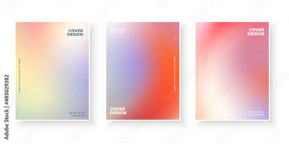 Colorful soft gradient for presentation cover design set
