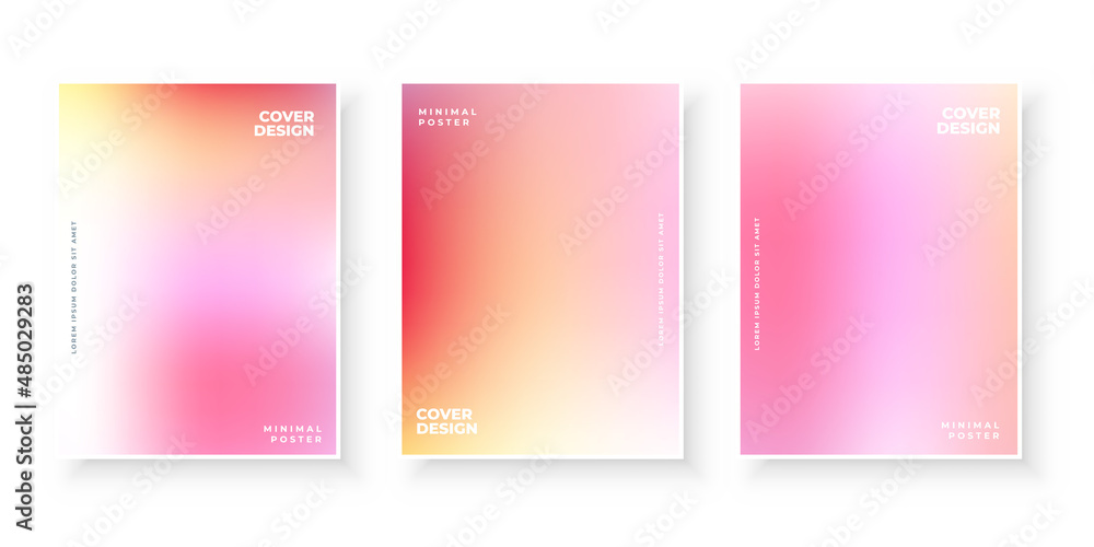 Colorful soft gradient covers template design set
