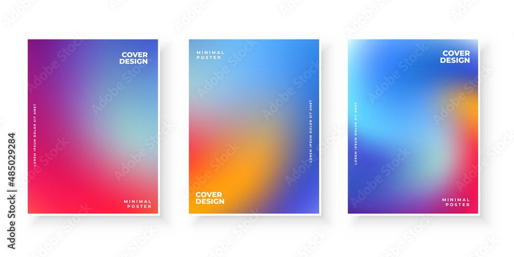 Colorful elegant gradient covers template design set