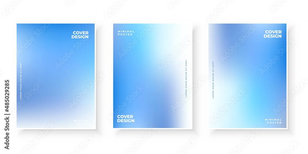 Fototapeta premium Colorful modern gradient covers blue template design set