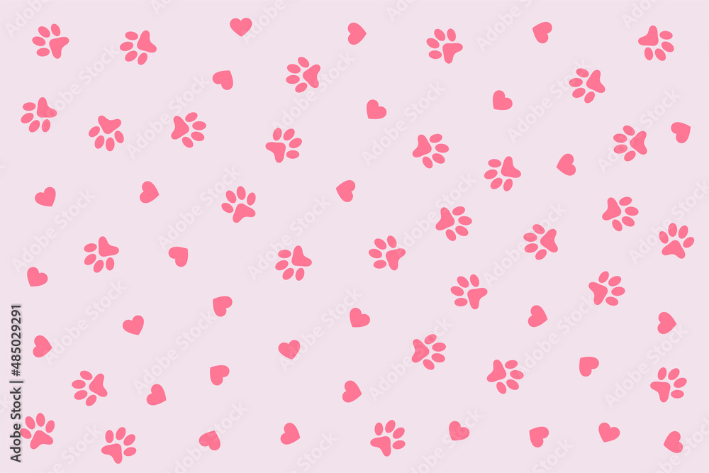 dog or cat paw print with heart pattern design dog or cat paw print with heart pattern design