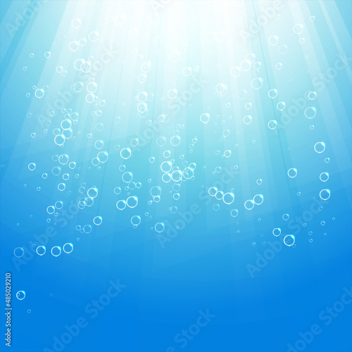 under water bubbles with sun light background