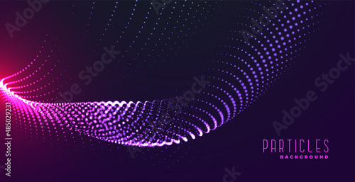 abstract particle wave with light effect background
