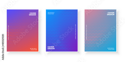 Multicolored gradient texture for minimal cover design set © starlineart