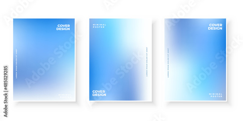 Colorful modern gradient covers blue template design set