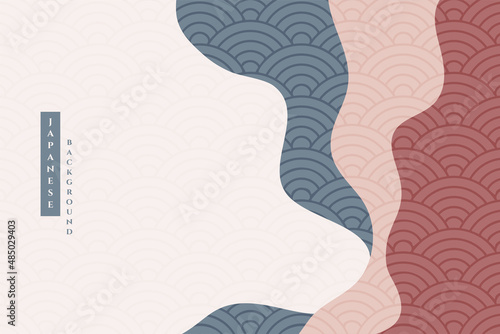 japanese pattern and wave background