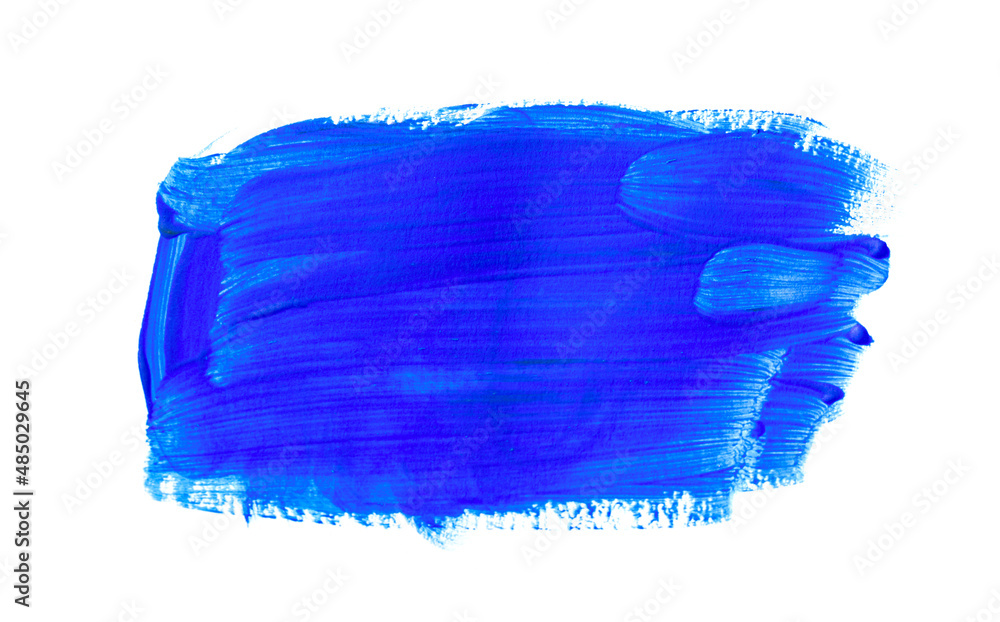 Fototapeta premium Blue brush stroke isolated on white background. Blue abstract stroke. Colorful watercolor brush stroke.