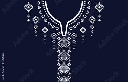 Ethnic Neck Embroidery Geometric shapes ethnic patterns neck embroidery designs for backgrounds or wallpaper and clothing for fashion vector 