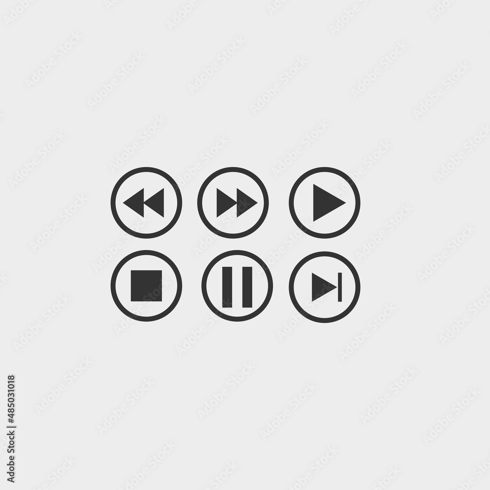 Video audio player button vector icon illustration sign Video audio player button vector icon illustration sign