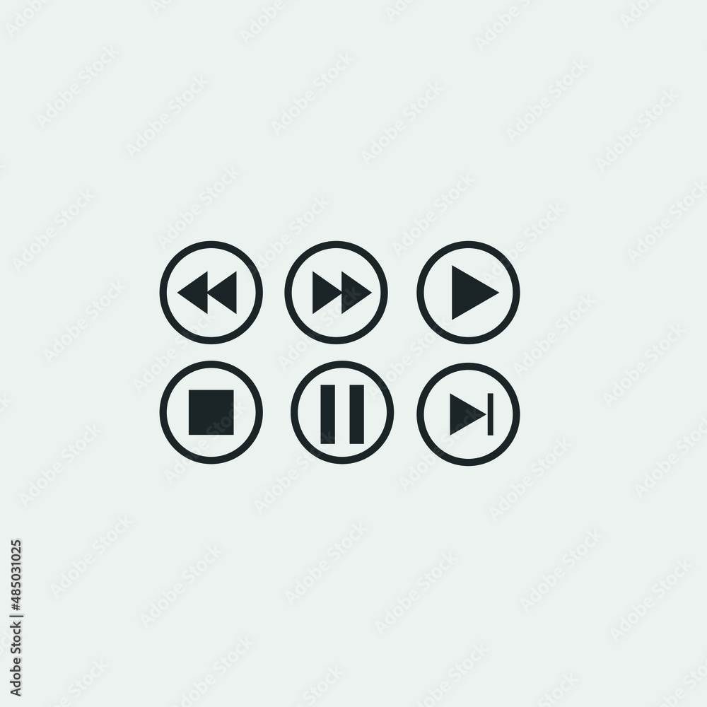 Video audio player button vector icon illustration sign Video audio player button vector icon illustration sign