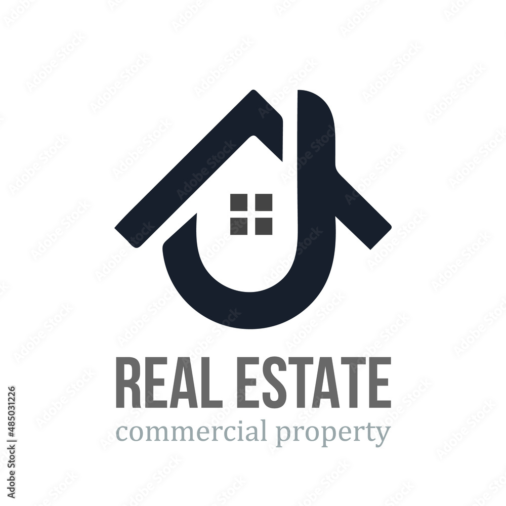 real estate vector logo design template idea letter J real estate vector logo design template idea letter J