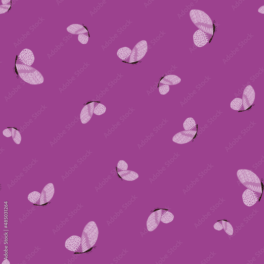 Butterfly pattern seamless in freehand style. Cute insect which fly in a meadow on colorful background. Vector illustration for textile. Butterfly pattern seamless in freehand style. Cute insect which fly in a meadow on colorful background. Vector illustration for textile.