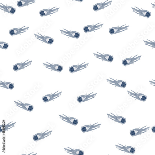 Comet fly seamless pattern. Design meteorite rain . Repeated