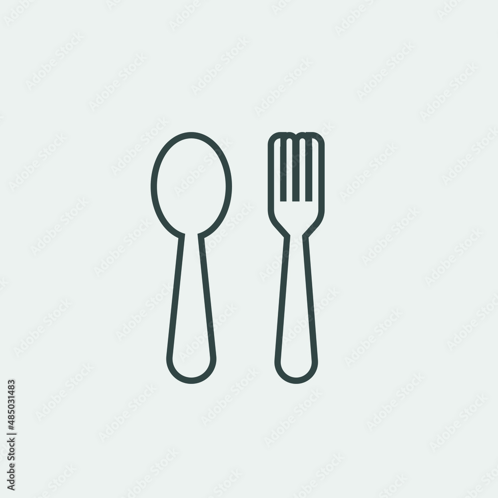 Folk_and_spoon vector icon illustration sign Folk_and_spoon vector icon illustration sign