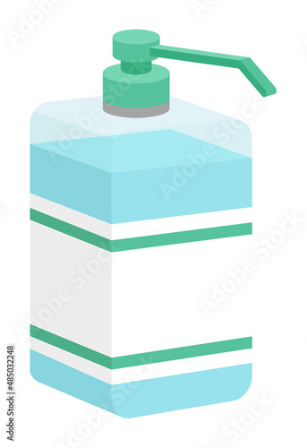 アルコール消毒液のイラスト　ポンプボトル
