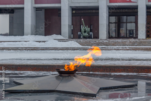 Eternal flame in Moscow park of Victory photo