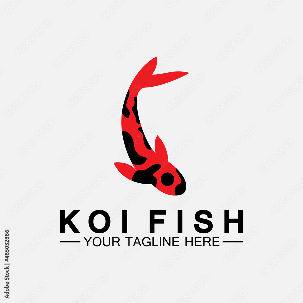 Obraz premium Koi Fish Logo Design Vector Template