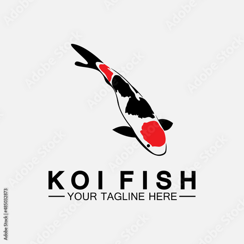 Koi Fish Logo Design Vector Template