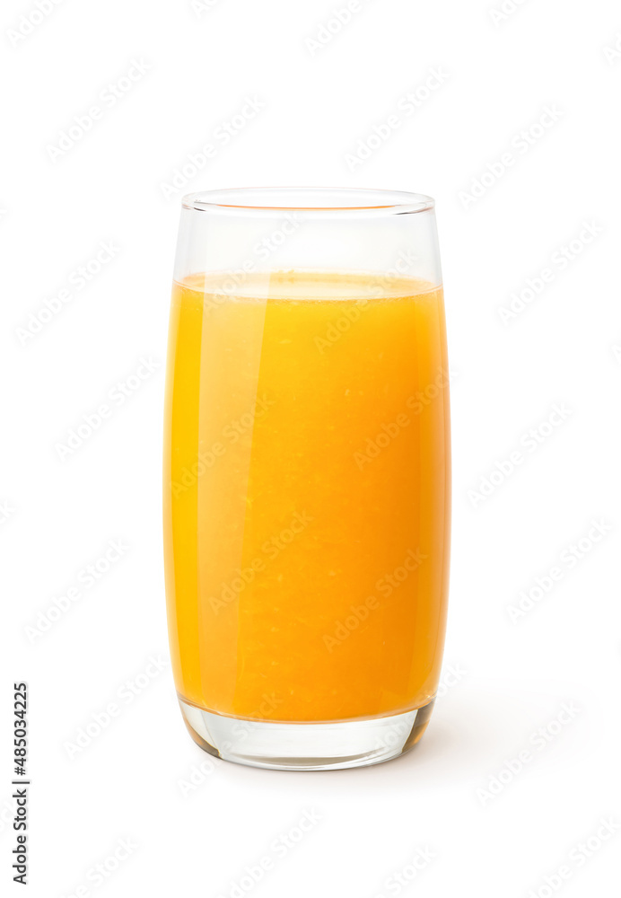 Glass of 100% Orange juice with sacs.isolate on white background. clipping path. Glass of 100% Orange juice with sacs.isolate on white background. clipping path.