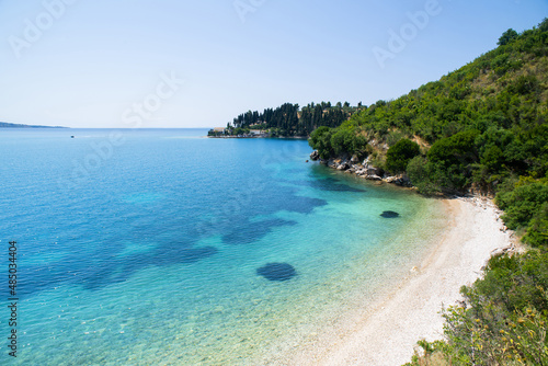 Fototapeta Naklejka Na Ścianę i Meble -  Beautiful beach in Corfu island, Greece, Mediterranean landscape and famous travel destination in Europe.