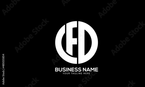 Alphabet CFD label badge vintage monogram vector logo template