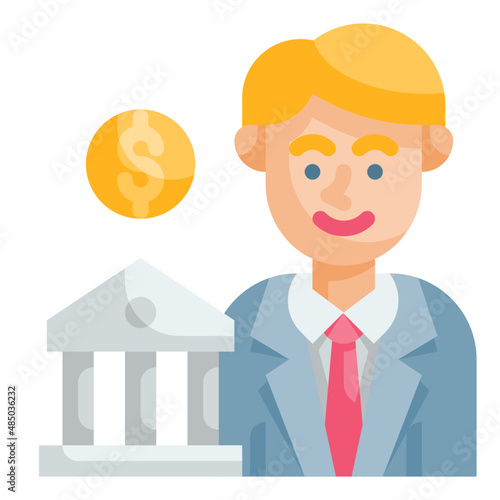 banker flat icon