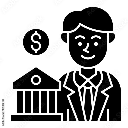 banker glyph icon