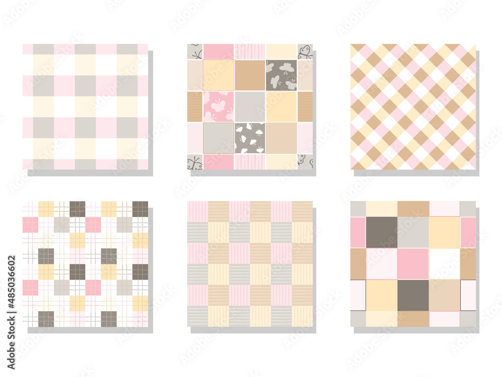 Set of 6 Plaid Seamless Patterns
