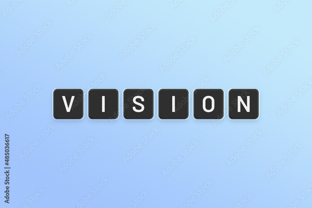 Vision word on blue background. Vision word on blue background.