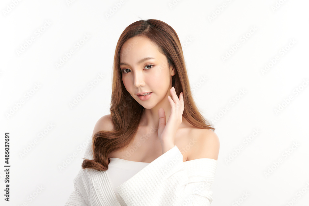 Beautiful young asian woman with clean fresh skin on white background, Face care, Facial treatment, Cosmetology, beauty and spa, Asian women portrait. Beautiful young asian woman with clean fresh skin on white background, Face care, Facial treatment, Cosmetology, beauty and spa, Asian women portrait.