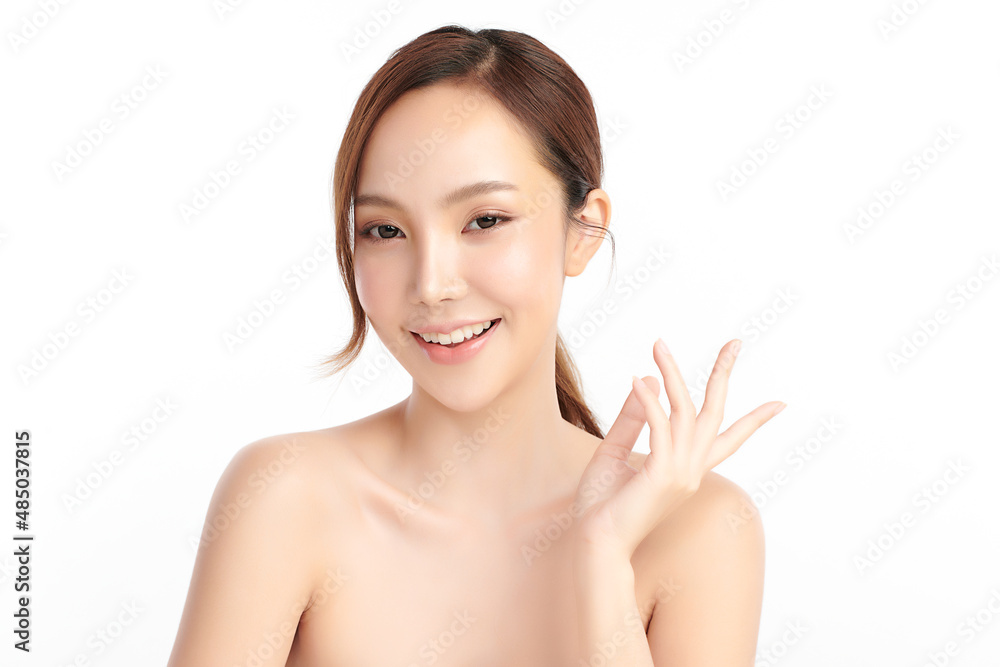 Beautiful young asian woman with clean fresh skin on white background, Face care, Facial treatment, Cosmetology, beauty and spa, Asian women portrait. Beautiful young asian woman with clean fresh skin on white background, Face care, Facial treatment, Cosmetology, beauty and spa, Asian women portrait.