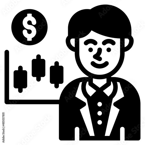 trader glyph icon